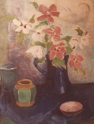 Blue Vase and Flowers by Marie Hull